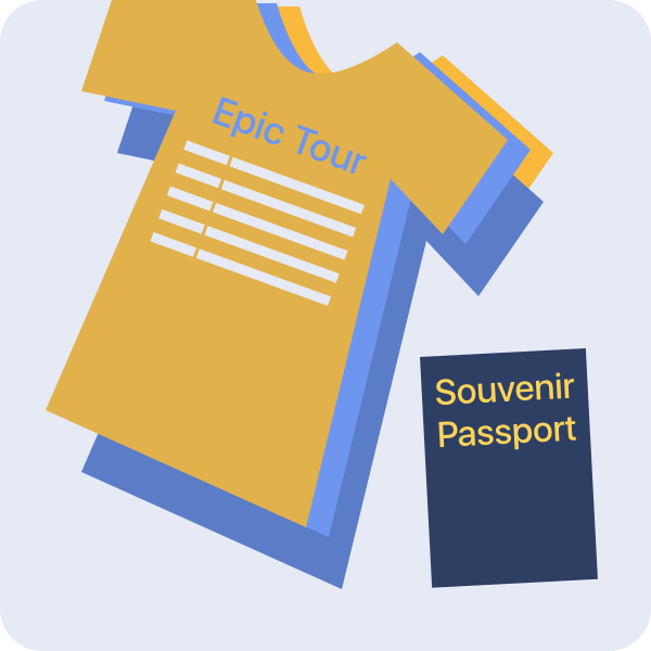Image showing personalised T-shirts and souvenir passport